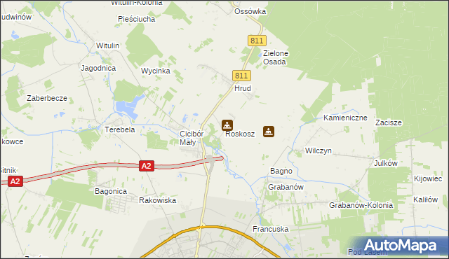 mapa Roskosz, Roskosz na mapie Targeo