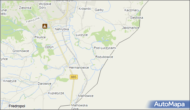 mapa Rożubowice, Rożubowice na mapie Targeo