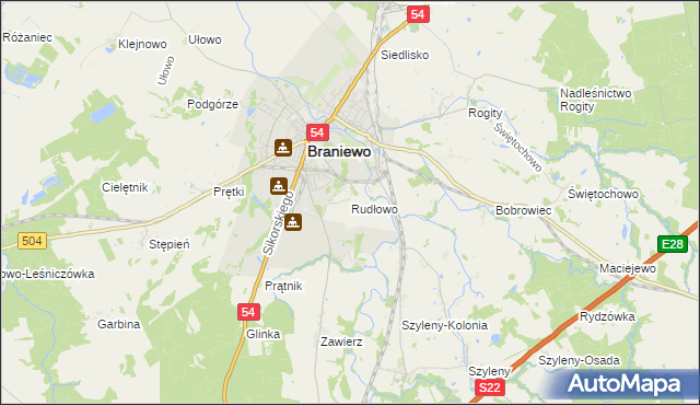 mapa Rudłowo, Rudłowo na mapie Targeo