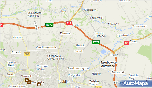 mapa Rudnik gmina Wólka, Rudnik gmina Wólka na mapie Targeo