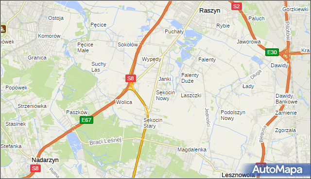 mapa Sękocin Nowy, Sękocin Nowy na mapie Targeo