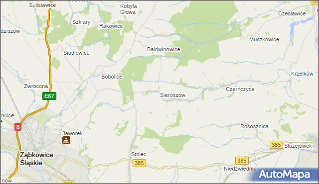 mapa Sieroszów, Sieroszów na mapie Targeo