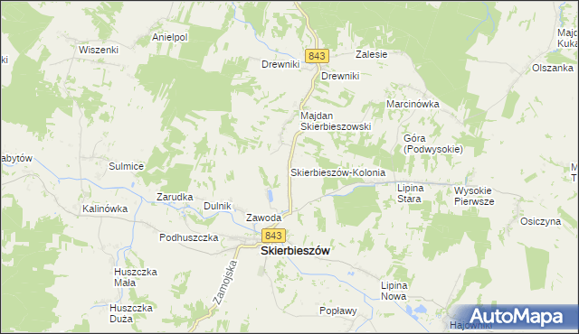 mapa Skierbieszów-Kolonia, Skierbieszów-Kolonia na mapie Targeo