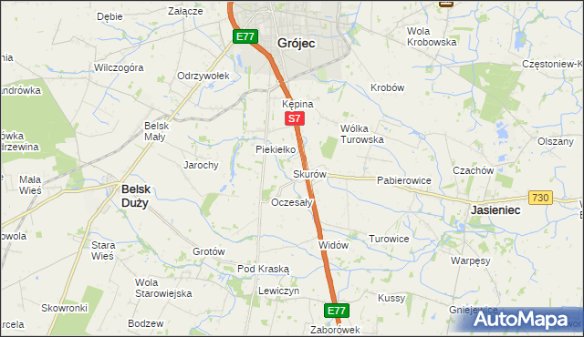 mapa Skurów, Skurów na mapie Targeo