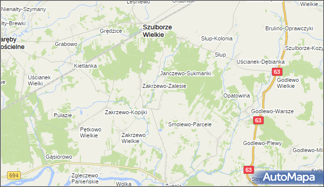 mapa Smolewo-Wieś, Smolewo-Wieś na mapie Targeo