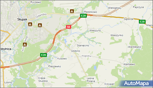 mapa Stanięcino, Stanięcino na mapie Targeo