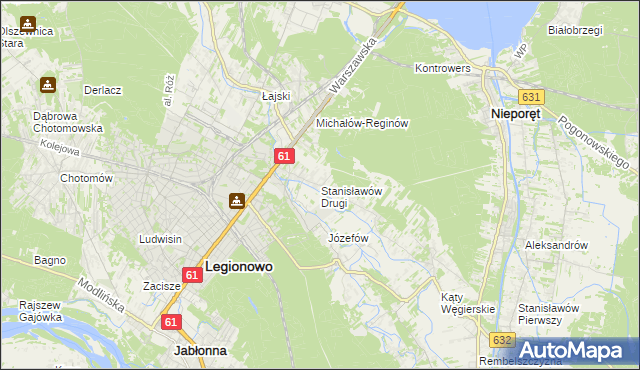 mapa Stanisławów Drugi gmina Nieporęt, Stanisławów Drugi gmina Nieporęt na mapie Targeo