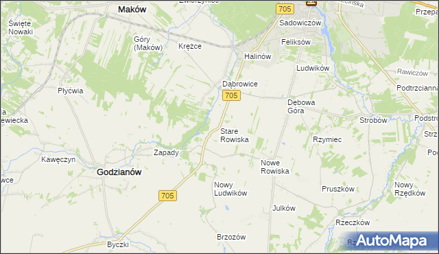 mapa Stare Rowiska, Stare Rowiska na mapie Targeo