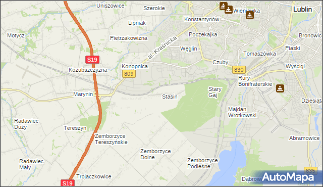 mapa Stasin gmina Konopnica, Stasin gmina Konopnica na mapie Targeo