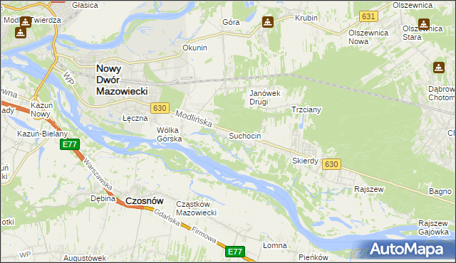 mapa Suchocin gmina Jabłonna, Suchocin gmina Jabłonna na mapie Targeo