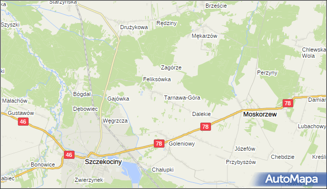 mapa Tarnawa-Góra, Tarnawa-Góra na mapie Targeo