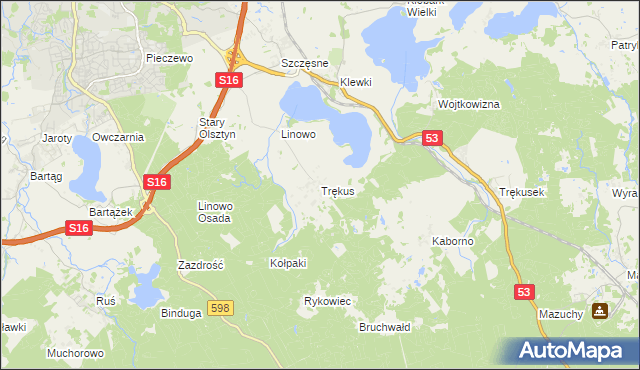 mapa Trękus, Trękus na mapie Targeo