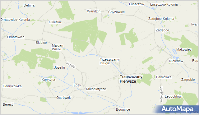 mapa Trzeszczany Drugie, Trzeszczany Drugie na mapie Targeo