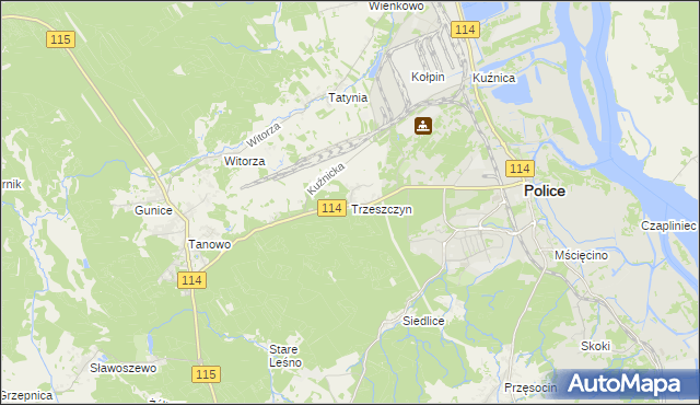 mapa Trzeszczyn, Trzeszczyn na mapie Targeo