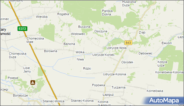 mapa Udrycze-Koniec, Udrycze-Koniec na mapie Targeo