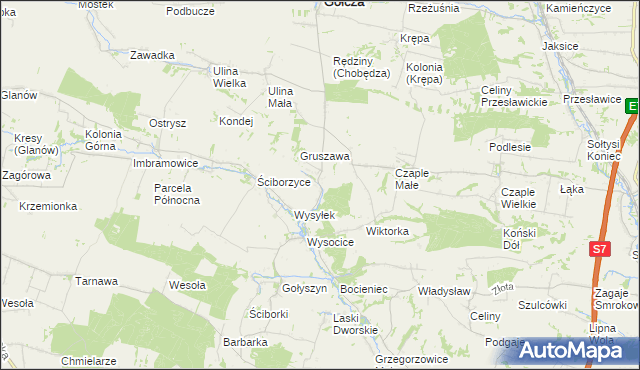 mapa Żarnowica, Żarnowica na mapie Targeo