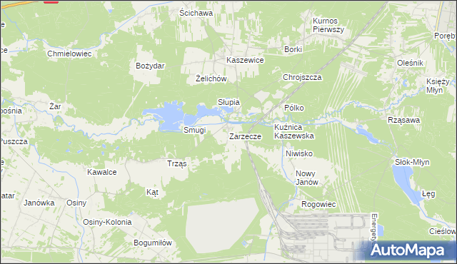 mapa Zarzecze gmina Kluki, Zarzecze gmina Kluki na mapie Targeo