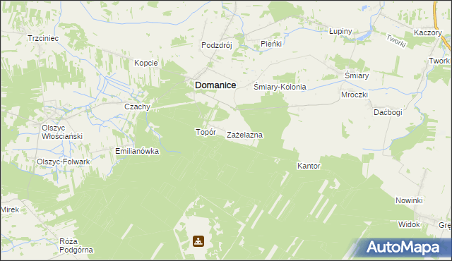 mapa Zażelazna, Zażelazna na mapie Targeo