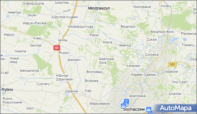 mapa Adamowa Góra, Adamowa Góra na mapie Targeo