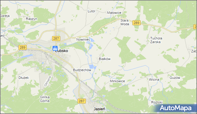 mapa Białków gmina Lubsko, Białków gmina Lubsko na mapie Targeo