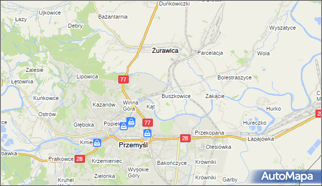 mapa Buszkowice gmina Żurawica, Buszkowice gmina Żurawica na mapie Targeo