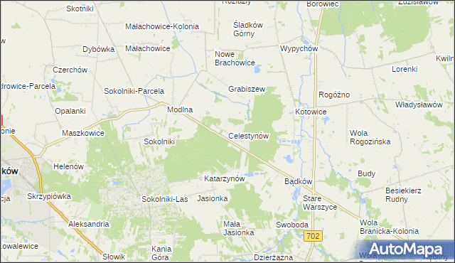 mapa Celestynów gmina Ozorków, Celestynów gmina Ozorków na mapie Targeo