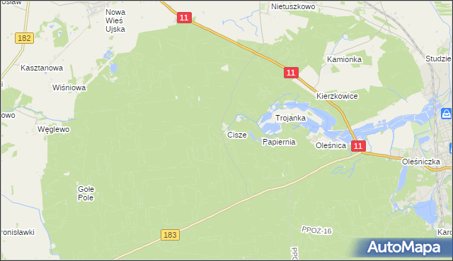 mapa Cisze, Cisze na mapie Targeo