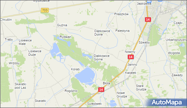 mapa Dąbkowice Górne, Dąbkowice Górne na mapie Targeo