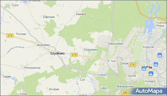 mapa Dolaszewo, Dolaszewo na mapie Targeo