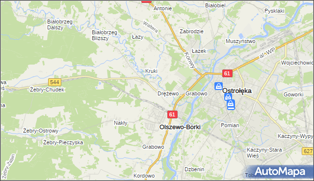 mapa Drężewo, Drężewo na mapie Targeo