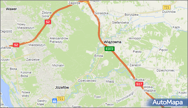 mapa Emów, Emów na mapie Targeo