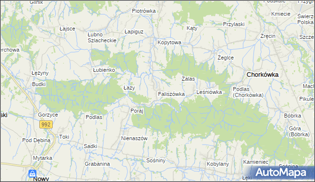 mapa Faliszówka, Faliszówka na mapie Targeo