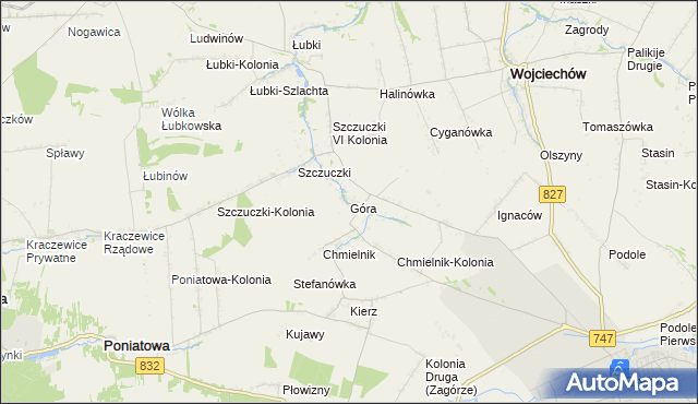 mapa Góra gmina Wojciechów, Góra gmina Wojciechów na mapie Targeo