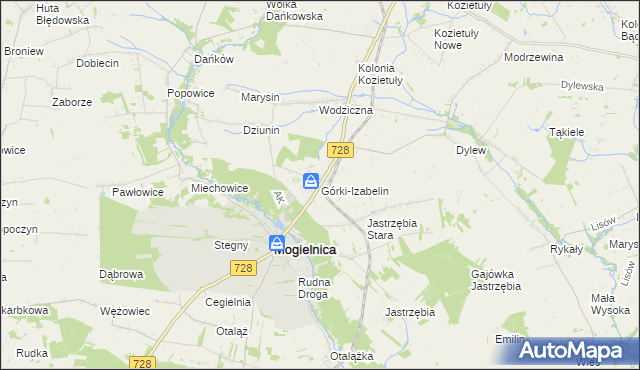 mapa Górki-Izabelin, Górki-Izabelin na mapie Targeo