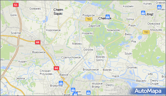 mapa Gorzów, Gorzów na mapie Targeo