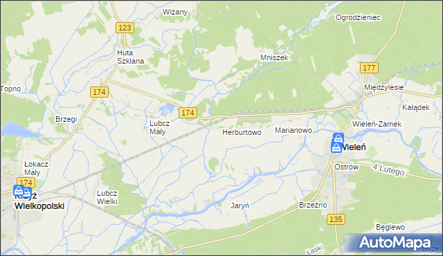 mapa Herburtowo, Herburtowo na mapie Targeo