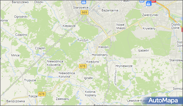 mapa Horodniany, Horodniany na mapie Targeo
