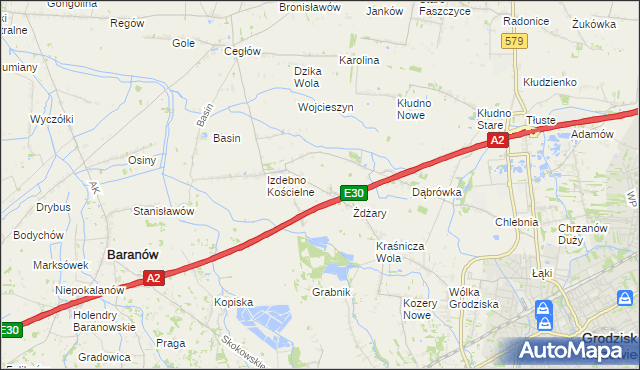 mapa Izdebno Nowe, Izdebno Nowe na mapie Targeo