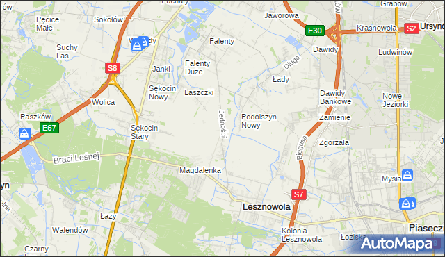 mapa Janczewice, Janczewice na mapie Targeo