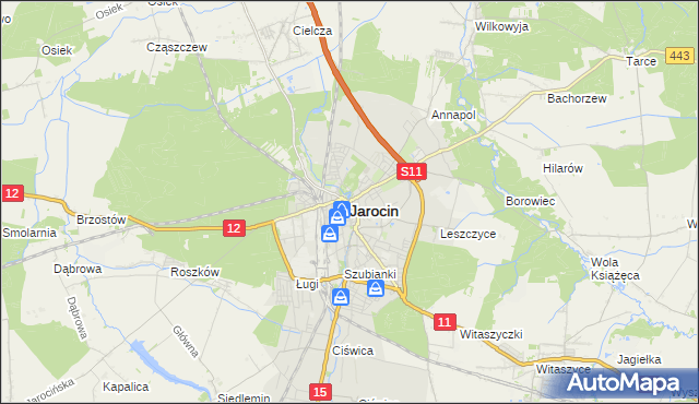 mapa Jarocin, Jarocin na mapie Targeo