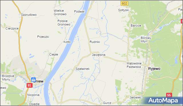 mapa Jarzębina, Jarzębina na mapie Targeo