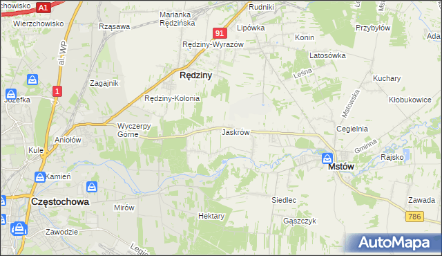 mapa Jaskrów, Jaskrów na mapie Targeo