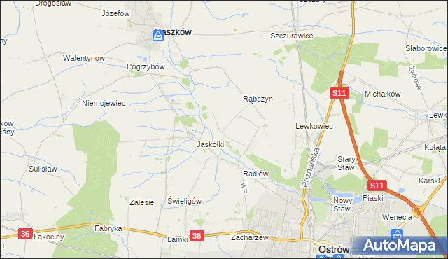 mapa Jelitów gmina Raszków, Jelitów gmina Raszków na mapie Targeo