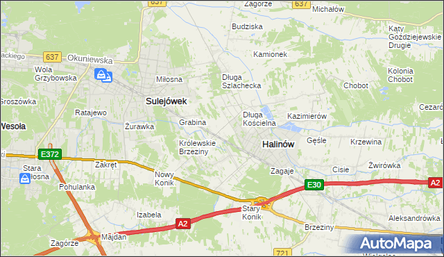 mapa Józefin gmina Halinów, Józefin gmina Halinów na mapie Targeo