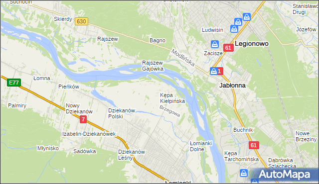 mapa Kępa Kiełpińska, Kępa Kiełpińska na mapie Targeo
