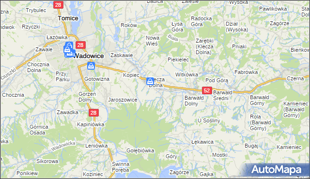 mapa Klecza Górna, Klecza Górna na mapie Targeo