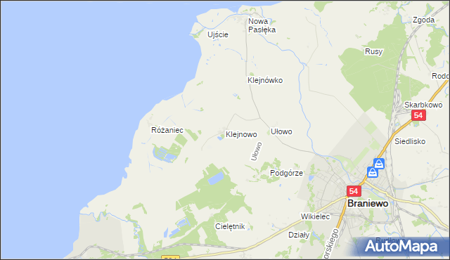 mapa Klejnowo, Klejnowo na mapie Targeo