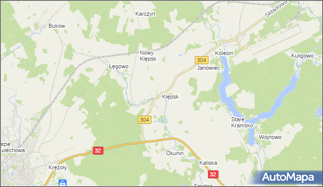 mapa Klępsk, Klępsk na mapie Targeo