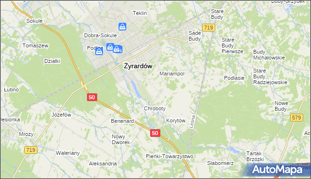 mapa Korytów A, Korytów A na mapie Targeo