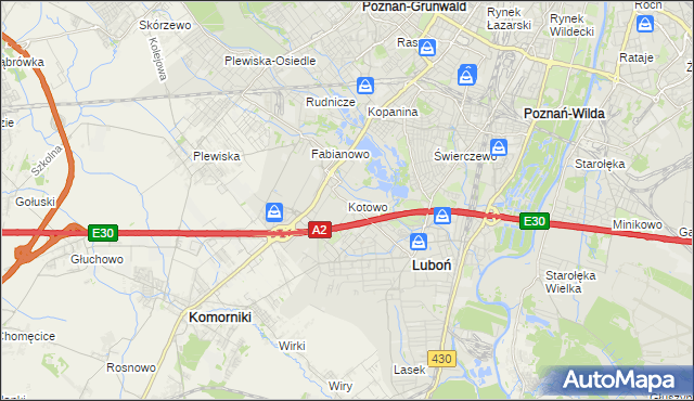 mapa Kotowo gmina Poznań, Kotowo gmina Poznań na mapie Targeo